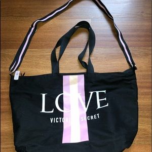 NWT “LOVE” Victoria’s Secret Weekender Tote Bag